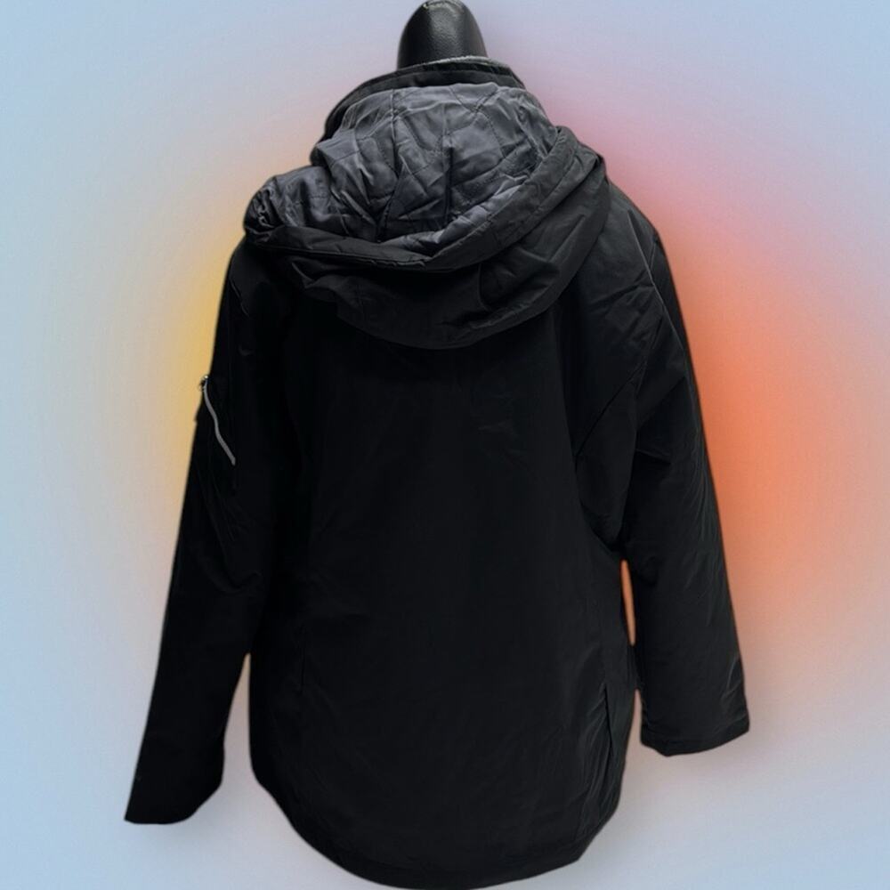FREE COUNTRY Women's Small TRICLIMATE Black Hooded Jacket 3-IN-1 ⭐️ - Picture 6 of 9